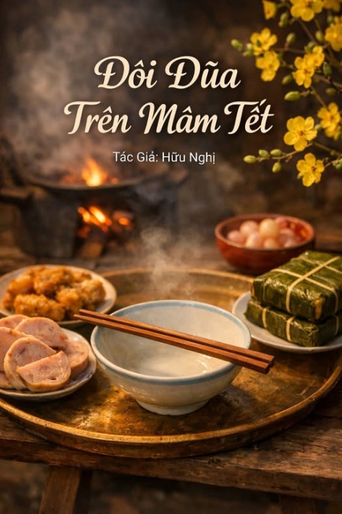 đôi đũa trên mâm tết