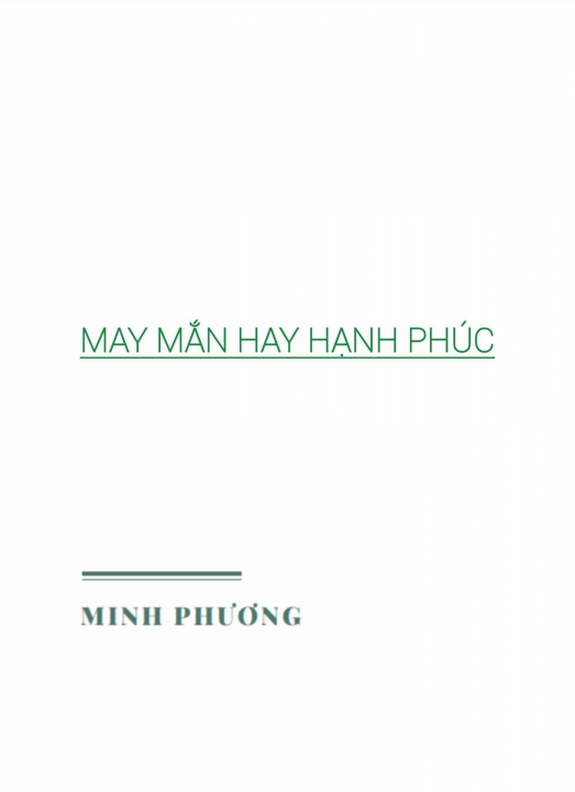 May mắn hay hạnh phúc