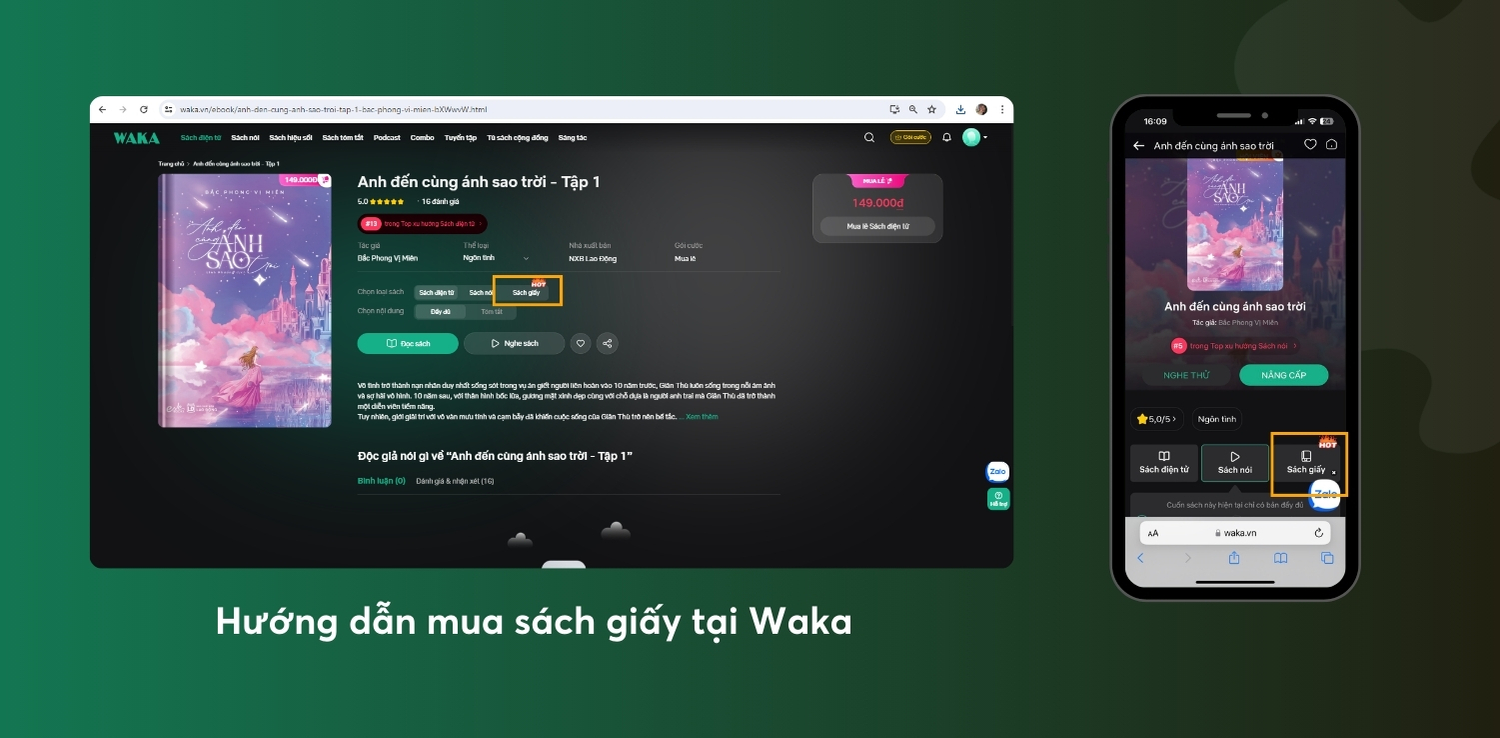 Hướng Dẫn Mua Sách Giấy Trên Website/Wapsite Tại Waka