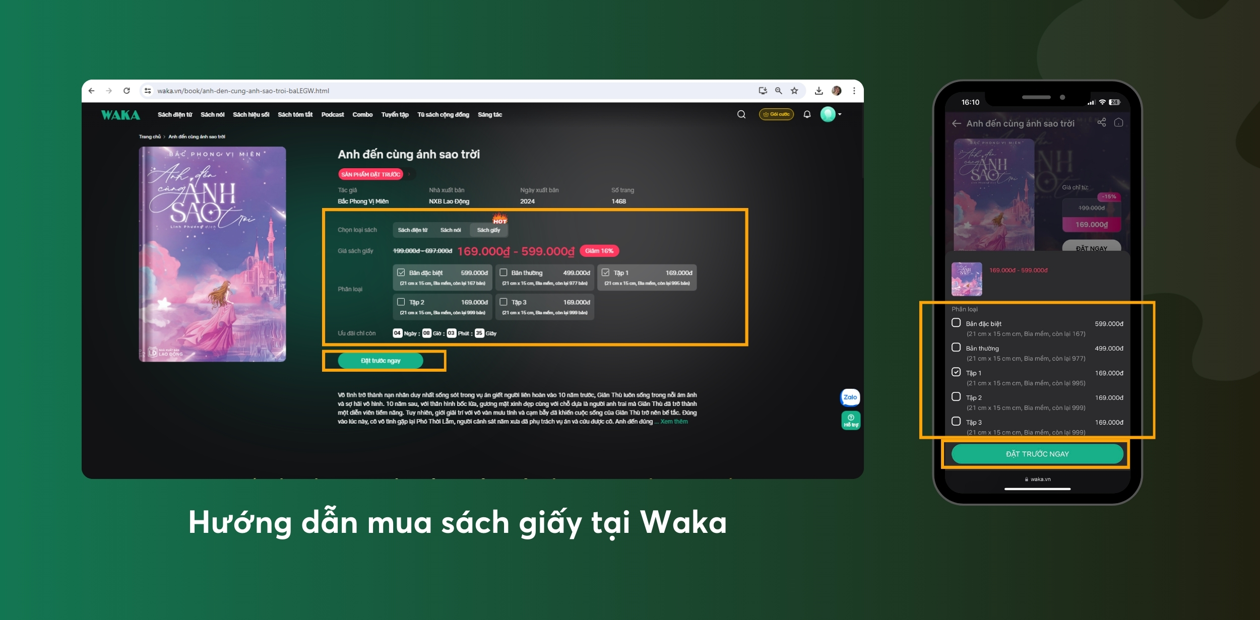 Hướng Dẫn Mua Sách Giấy Trên Website/Wapsite Tại Waka