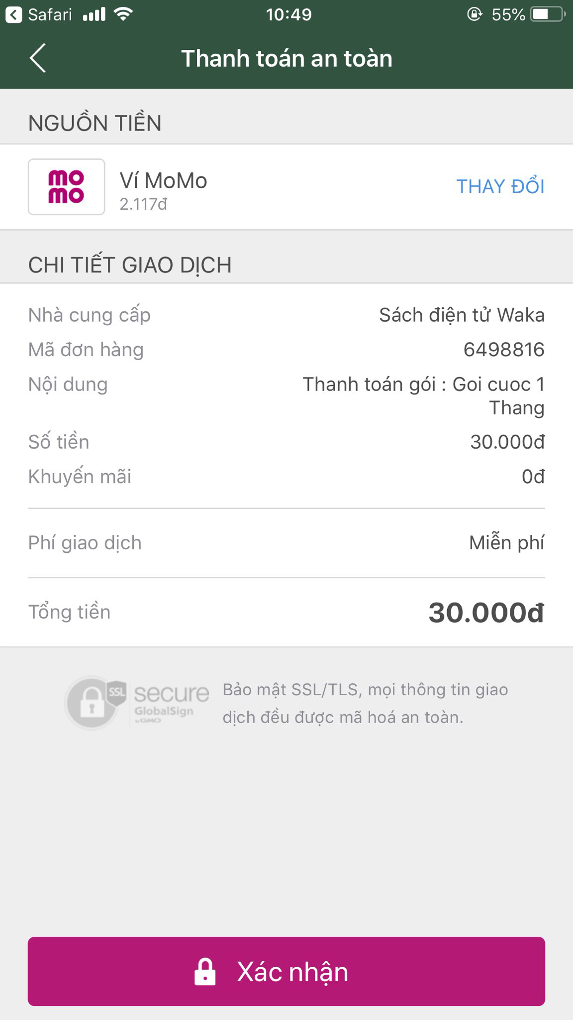 Hướng dẫn cách đăng ký gói hội viên trên wapsite - Thanh toán qua ví ...