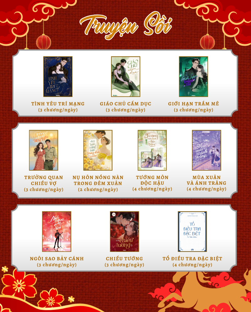 LỊCH PHÁT HÀNH TUẦN 8 - ĂN TẾT BÍNH NGỌ, KHÔNG LO THIẾU TRUYỆN!