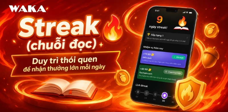 Streak (chuỗi đọc) - Duy trì thói quen để nhận thưởng lớn Streak (chuỗi đọc) - Duy trì thói quen để nhận thưởng lớn