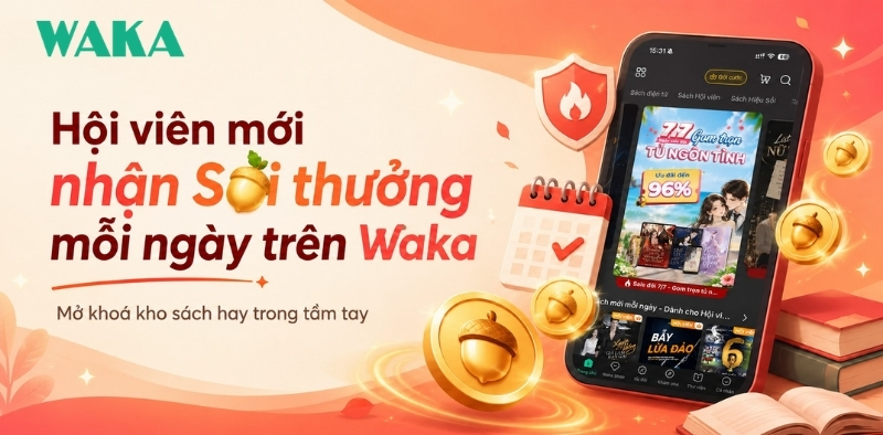 Hội viên mới nhận Sồi thường mỗi ngày trên Waka - Mở khoá kho sách hay trong tầm tay Hội viên mới nhận Sồi thường mỗi ngày trên Waka - Mở khoá kho sách hay trong tầm tay