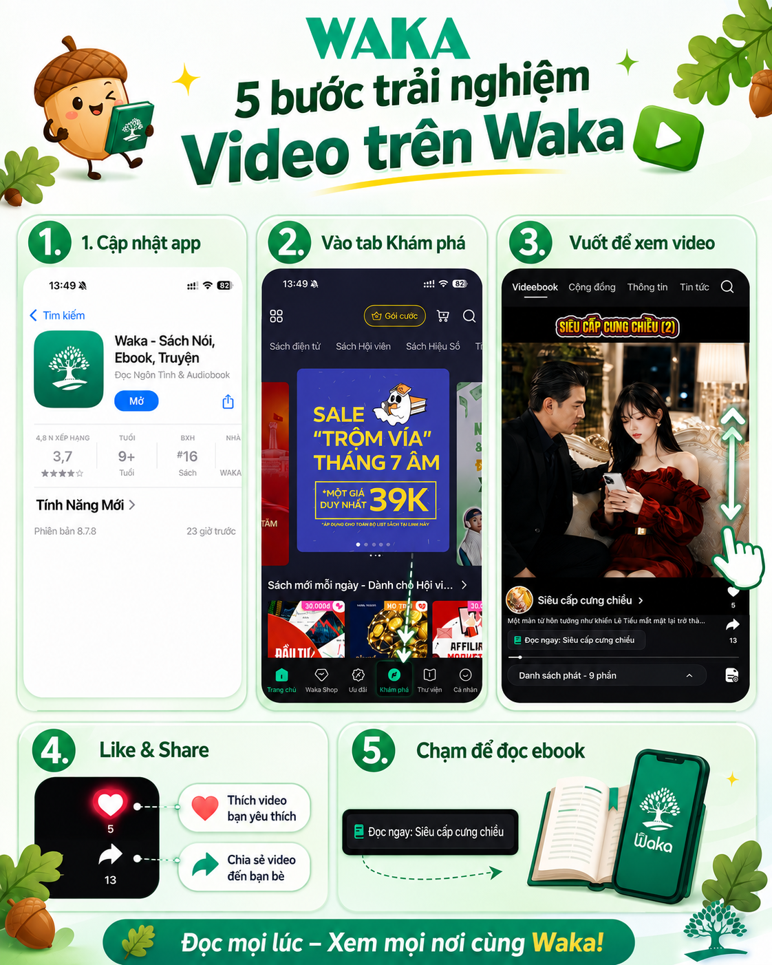 Hướng dẫn trải nghiệm tính năng Video trên Waka Hướng dẫn trải nghiệm tính năng Video trên Waka