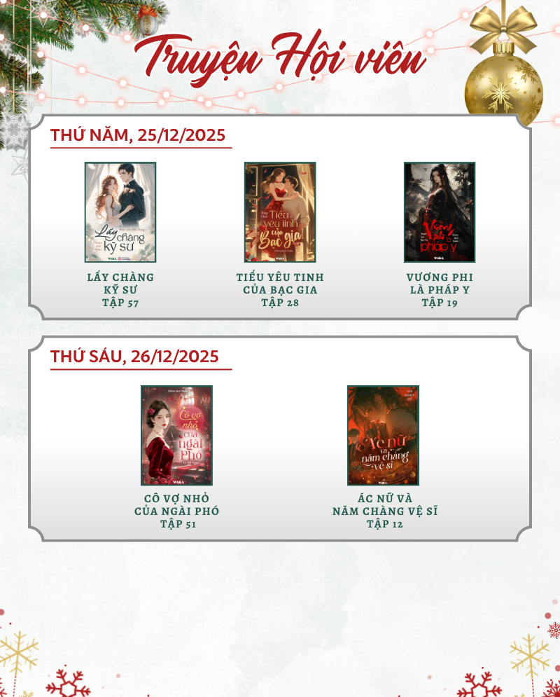 Lịch văn học tuần 52 sưởi ấm mùa Giáng sinh này