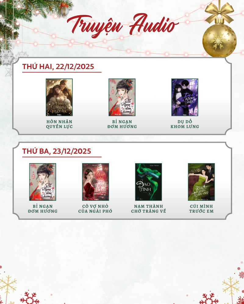 Lịch văn học tuần 52 sưởi ấm mùa Giáng sinh này