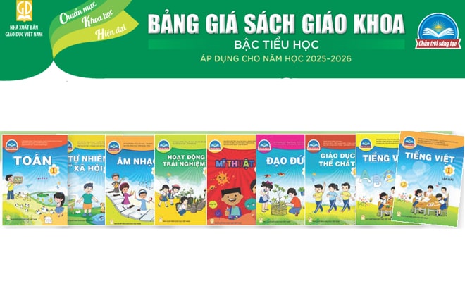 Cập nhật giá sách giáo khoa lớp 1, 2 và lớp 6 năm học 2025 - 2026
