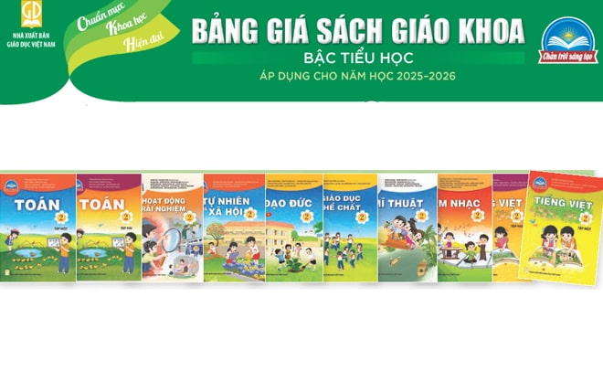 Cập nhật giá sách giáo khoa lớp 1, 2 và lớp 6 năm học 2025 - 2026