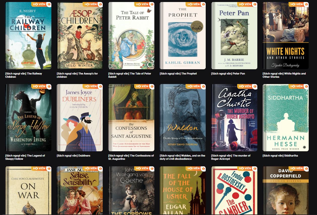 Kho s&aacute;ch ngoại văn của waka